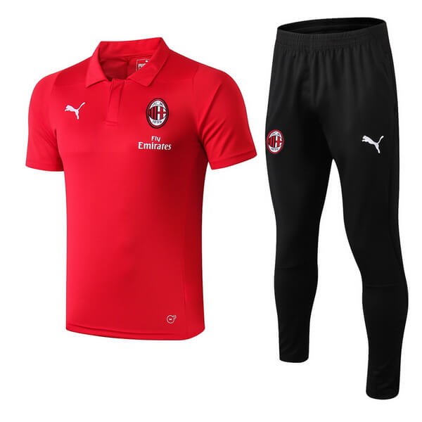 Polo Conjunto Completo AC Milan 2018-2019 Rojo